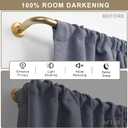 1 1/8 Inch Diameter Room Darkening Curtain Rods 28-48”, Heavy Duty Window Wrap Around Drapery Rod with Aluminum Bracket, Accessories, Wall Mounted Ceiling Mounted, Adjustable Length, Brushed Gold