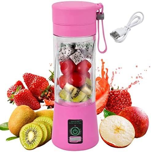 Cordless Personal Size Portable Blender - 380Ml Blender Smoothies and Shakes, BPA Free Traveling Juice Cup with Powerful Blending, Freshly Squeezed in Sports/Travel/Home (Pink)