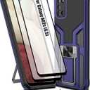 Compatible Samsung Galaxy A02s, Anti-Fall Heavy Duty Military Grade Shockproof Kickstand Case Double Protection (TPU+PC) Solid and Durable Magnetic Car Phone Case, Suitable for 6.5 Inch-Blue