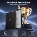 Macaset Compatible withMacBook Pro 14 inch Case | 2026-2021 M5 M4 M3 M2 M1 Pro/Max | 100% Match Official Color | Hard Shell Laptop Cover | Space Black Clear
