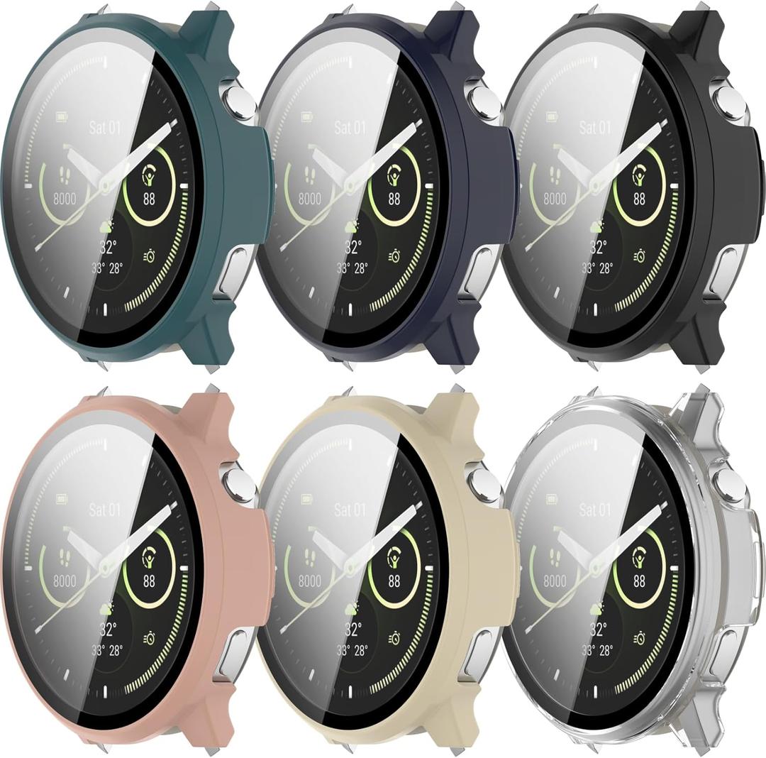 Hard PC Bumper Intended for Garmin Venu 4 Case 41MM 45MM Smartwatch Screen Protector All-Around Shell Shockproof Protective Cover Accessories (6PACKS, 41MM)