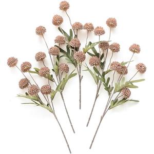Floroom 5pcs Light Taupe Faux Silk Mums Artificial Flowers, Bulk Fake Small Mini Chrysanthemums with Stems for DIY Wedding Centerpieces Floral Arrangements Vase Fillers Home Decorations : Home & Kitchen