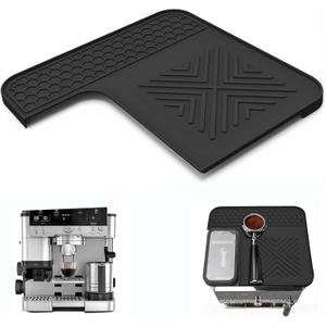Tamping Mat Compatible with Ninja Luxe Espresso Coffee Machine ES601 & ES701, Espresso Tamper Mat, Food Grade Silicone Non-Slip, Waterproof Heat Resistan (Black)