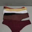 FINETOO Cotton Thongs for Women Soft Low Rise Sexy Thong Ladies Panties Womens Underwear 6 Pack, M