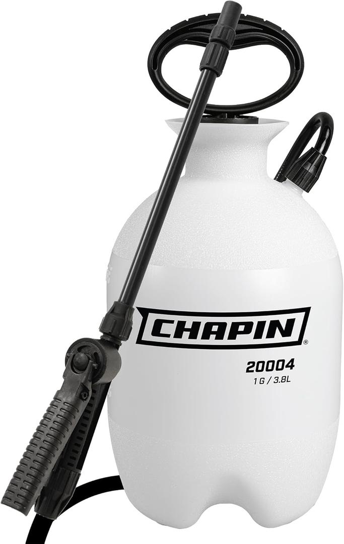 Chapin 20004 Pump Sprayer, 1Gallon SureSpray Translucent Tank with an Easy Fill FunnelTop Opening, Adjustable Cone Nozzle & 34" Long Reach Hose, Used for Fertilizer, Pesticides, Weeds & Pests