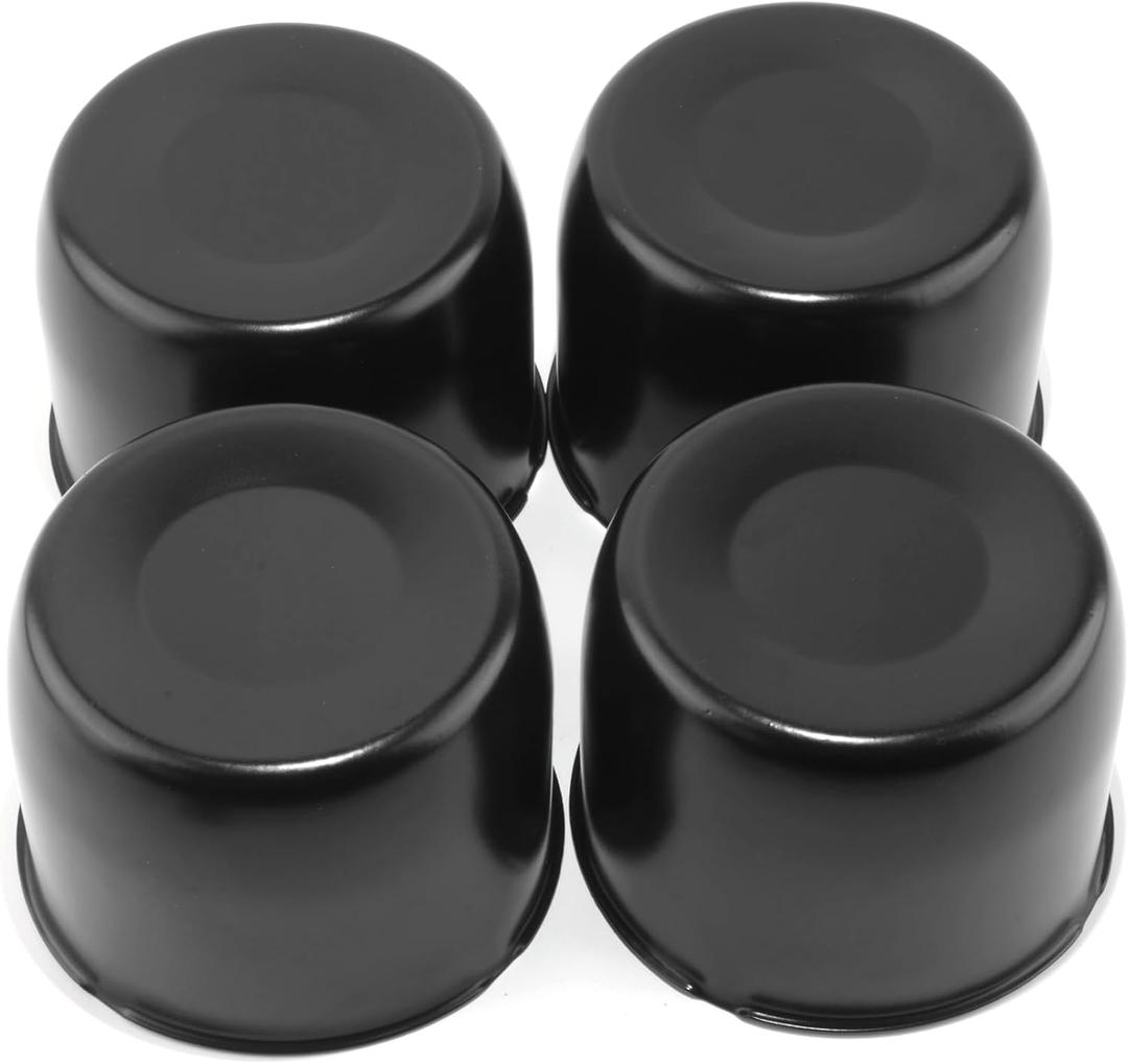 Rtrhinotuning Stainless Steel Push Through Center Caps 4.9" for Trailer Truck Rv Wheel Rims Chrome Trailer Hub Cap 3.66" Hight 4 PCS Wheel Center Caps