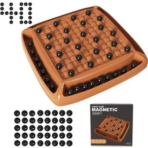 Magnetic Game Chess, Magnet Chess 40 Piceses Fun Family Games for Kids and Adults, Table Top Board Game for Game Night 2-4 Players (Brown)