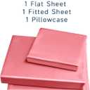 Satin Sheets Twin XL Size - 3 Pieces Luxury Silky Soft Bed Sheets, Wrinkle-Free Pink Satin Silk Sheet Set with 1 Deep Pocket Fitted Sheet, 1 Flat Sheet, 1 Pillow case