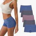 DEEP TOUCH Boy Shorts Underwear Women Ladies Boyshorts Panties Spandex Panty Workout Boxer Briefs Size M