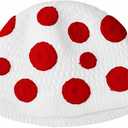 ComfyCamper Womens Knitted White Mushroom Hat Costume Red Spores Adults Teen Men Cottagecore Cosplay Halloween