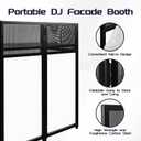 Portable DJ Booth 40" x 20", DJ Facade Table with Black/White Light Scrims, Foldable DJ Stand for Laptop and Controller,with Carry Bag, Cable Hole, Perfect for Bars, Clubs, Party, Private Events