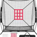 BAGAIL 7x7 ft Baseball Softball Practice Net
Sturdy Bow Frame, Heavy-Duty Mesh for Strong Hits, Including 2 Strike Zones, Carry Bag, Ground Stakes, Quick 2-Min Setup