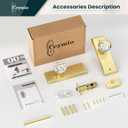 Glass Door Knobs for Interior Doors - Vintage Crystal Privacy Bedroom & Bathroom Door Knob with Lock - Diamond Cut Door Handle - Brushed Gold Finish (1 Pack)