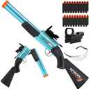 Toy Gun Double Barrel Toy Shotgun,with 40 Soft Bullet Darts and Goggles,Foam Dart Blaster with Scope,Christmas Birthday Gifts for Kids Adults Boys Age 8+ (Blue)
