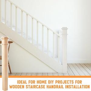 3 x 48 Wood Box Newel Stair Newel Post Solid Poplar Notched Interior Railing Newel Stair Post Wood Balusters for Staircase Handrails