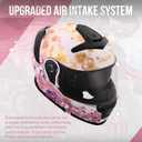 OUMURS Pink Modular Motorcycle Helmets Full Face Flip up Street Bike Motorcycle Helmet for Unisex Adult Flower Sea - M