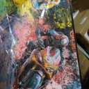 JEAWA Framed Canvas Wall Art - Large Abstract Painting Decor, Motorcycle Racing Color Graffiti Pictures, Modern Art Prints for Bedroom Living Room Bathroom Home Decoration, 20x40