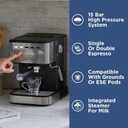 Black+Decker Semi-Automatic 15 Bar Espresso and Cappuccino Maker, Versatile Machine with Ability to use Grounds or ESE Pods to Make Your Perfect Cup of Coffee