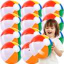 JOYIN 12 Packs 16" Inflatable Beach Balls, Large Rainbow Beach Balls Bulk for Pool Parties, Kids and Adults Summer Pool Party Toys, Beach Toys, Party Favors(16'')
