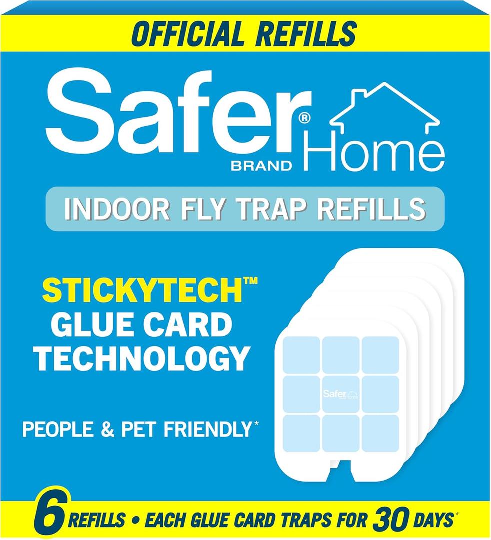 Safer Home SH506 Indoor Plug-in Fly Trap Refill Pack of 6 Glue Cards for SH502 Indoor Fly Trap