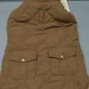 Queenmore Warm Dog Coat, Cold Weather Puffer Dog Jacket with Ultra Thick Plush Lining and Storage Pockets (Brown, Medium)