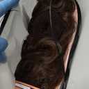 SEIKEA Cheer Ponytail Hair Piece, 14" Curly Cheerleader Hairpiece Ponytail Extension for Cheerleader Competition, Dance Black Brown with Deep Brown Highlights