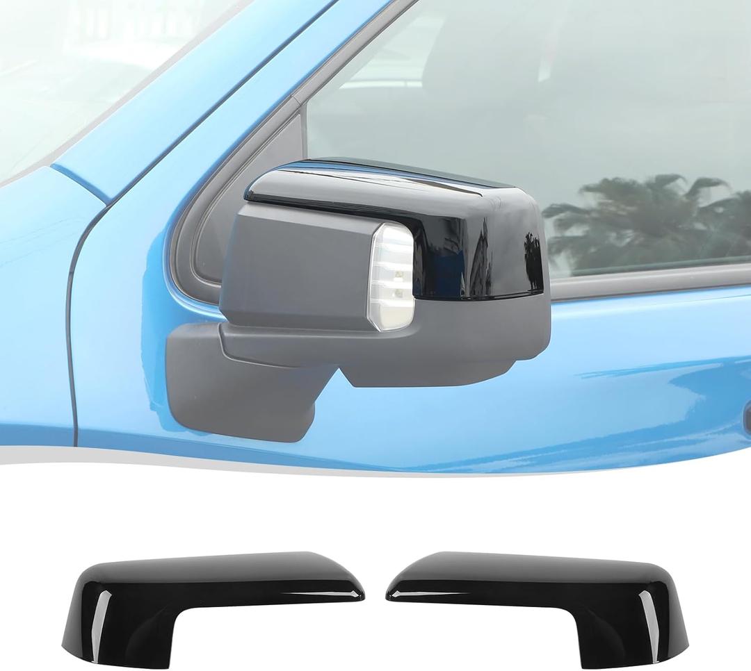 Voodonala for Chevy Silverado 2019 + Side Mirror Cover Trim Compatible with Chevrolet Silverado/GMC Sierra 1500 2019-2022 (Black,ABS,2Pcs)