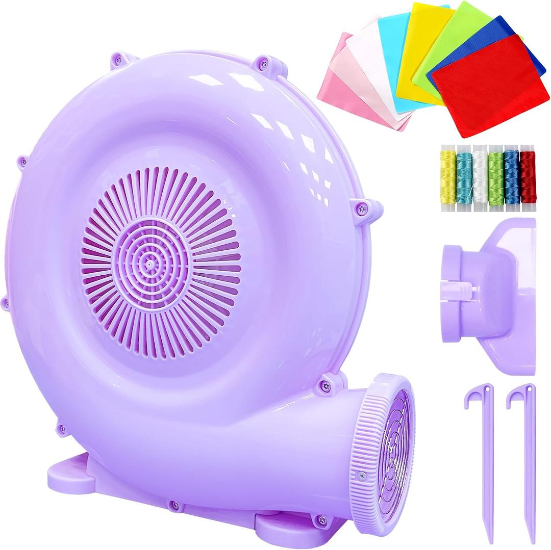 WELLFUNTIME 470W Air Blower for Inflatable Bounce House, Water Slide, Jumping Castle, Inflatable Screen and Inflatable Tent, Dual Use for Yard Leaf Blowing