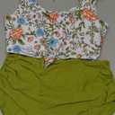 ZAFUL Women's High Waisted Tankini Swimsuit Scoop Neck Ruched Bikini Set Sporty 2 Piece Bathing Suit M