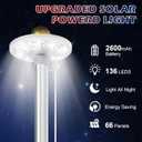 Upgraded 9 Gauge Heavy Duty Flag Pole Kit with 136 LED Ultra Bright Solar Light, 20FT 120 MPH Flagpole for Outside House in Ground, Bottom 3 mm Thick & 3 in Wide, 300D Thick Flag, Silver