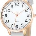 Women's Dainty Analog Leather Dress Watch for Small Wrists, Ladies Waterproof Watches for Women, Reloj para Mujer (White-23#)