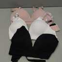 Eleplus 3 Pieces Deep V Wireless Bras for Women Seamless Comfy Bralettes Lightly Lined Multicolors Pack (Medium, Black+white+pink)