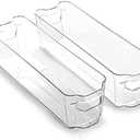 BINO | Stackable Storage Bins, Small - 2 Pack | THE STACKER COLLECTION | Clear Plastic | Built-In Handles | BPA-Free | Containers for Organizing Kitchen Pantry | Multi-Use Organizer
