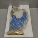 XINDAM Elegant Peacock Art Figurine Dancer Statue Decorative Home & Office Figurines Home Office Display Craft Living Room Decor Ornaments for Tabletop Blue and Gold