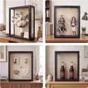 16x20x6 Extra Deep Shadow Box Large with 3 Removable Panels,Black