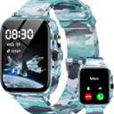 Smart Watch for Kids Boys Age 5-12, Ai Functions Games HD Touch Screen Watches with Video Camera Music Player Pedometer Heart Rate Sleep Tracker Christmas Birthday Gifts for Boys (Camouflage, 1.85")