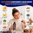 Liquid Copper Bisglycinate Drops, 2mg Chelated Copper Supplements, 2 Fl Oz