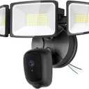 Floodlight Camera Hardwired 6500LM, 2K HD Security Camera Outdoor with Motion-Activated, 2.4G WiFi, Color Night Vision, 24/7 Recording, 2-Way Audio, Built-in Siren, Works with Alexa & Google (Black)