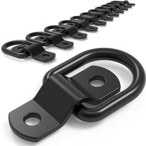 D Rings Tie Down Anchors Hooks,1/4" D Lashing Ring Cargo Tie Down Anchors for Trailer,Heavy Duty Tie Down Anchors for Trucks RV Camper Van Boats Surface Mount,2400 Pound Capacity (Only 6PCS)