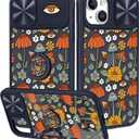 for iPhone 14 Case with Slide Camera Cover, Mushroon Cases for iPhone 14 with Ring Holder, Mushroon Eyes Stylish Aesthetic Designer Slim Protective Cover for 14