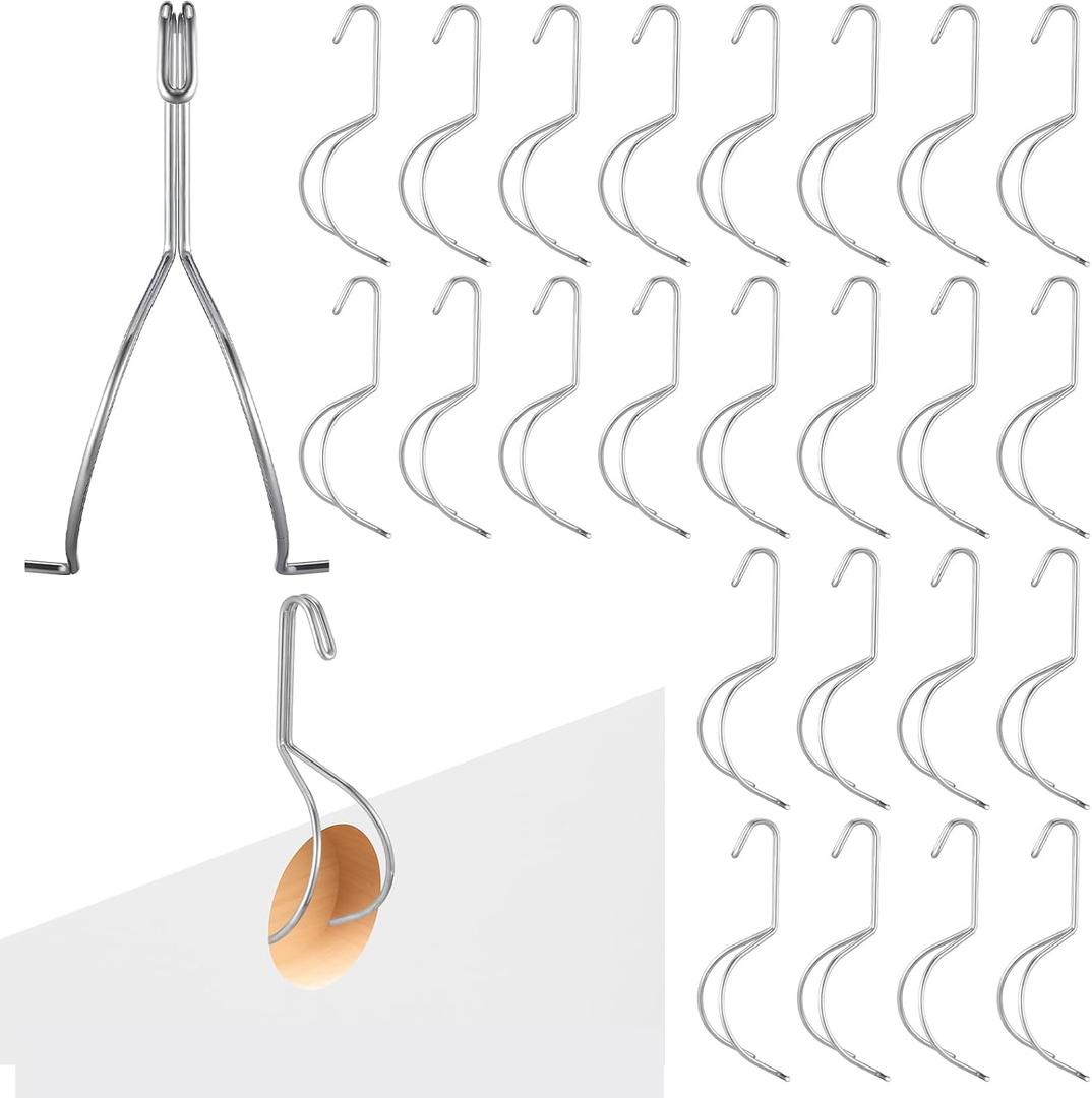 24 Pack Cabinet Door Painting Hangers Metal Painting Hanging Hooks Cabinet Door Brackets No-Drill Spray Drying Rack Clips for Wood Working Tools Accessories, 5.12 x 2.36 x 1.57 Inch