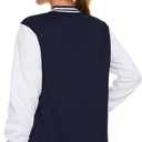 Varsity Jacket Women Men's Baseball School Uniform Button Up Unsex Adult Long Sleeve Coat Fashion Jacket (L)