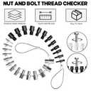 Nut and Bolt Thread Checker 28 Male/Female Thread Gauges (15 SAE/Inch & 13 Metric) Nut and Bolt Thread Size Checker Thread Identifier Gauges for Quickly Identify and Verify