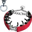 Prong Training Collar for Dogs, Rotating Ring Welding, Adjustable Dog Training Pinch Collar with Quick Release Buckle, for Small Medium Large Dogs