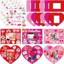 Blosssound 30 Packs Valentine's Day Picture Frame Craft Kits for Kids Valentines DIY Photo Frame Heart and Rectangle Art for Valentine Party Decoration Favor Preschool Classroom Game Activities