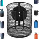 Magnetic Cup Holder, Fully Covered Anti-Fall Magnetic Drink Holder, Cup Caddy, N38 Super Magnet Cup Holder for Tractor Mower School Bus on Ferrous Metal Surface, 3.54" Inner Diameter(1 Pack Black)