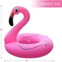 Inflatable Flamingo Pool Floats with Lights, FlyfreeU Solar Powered Flamingo Swim Tube Rings, 42'' Lake Beach Floaties Swimming Rings Summer Pool Raft Lounger for Adults Water Party Supplies.
