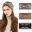 WELROG 3PCS Winter Headbands for Women - Fleece Lined with Bow Design Warm Ear Warmer for Cold Weather