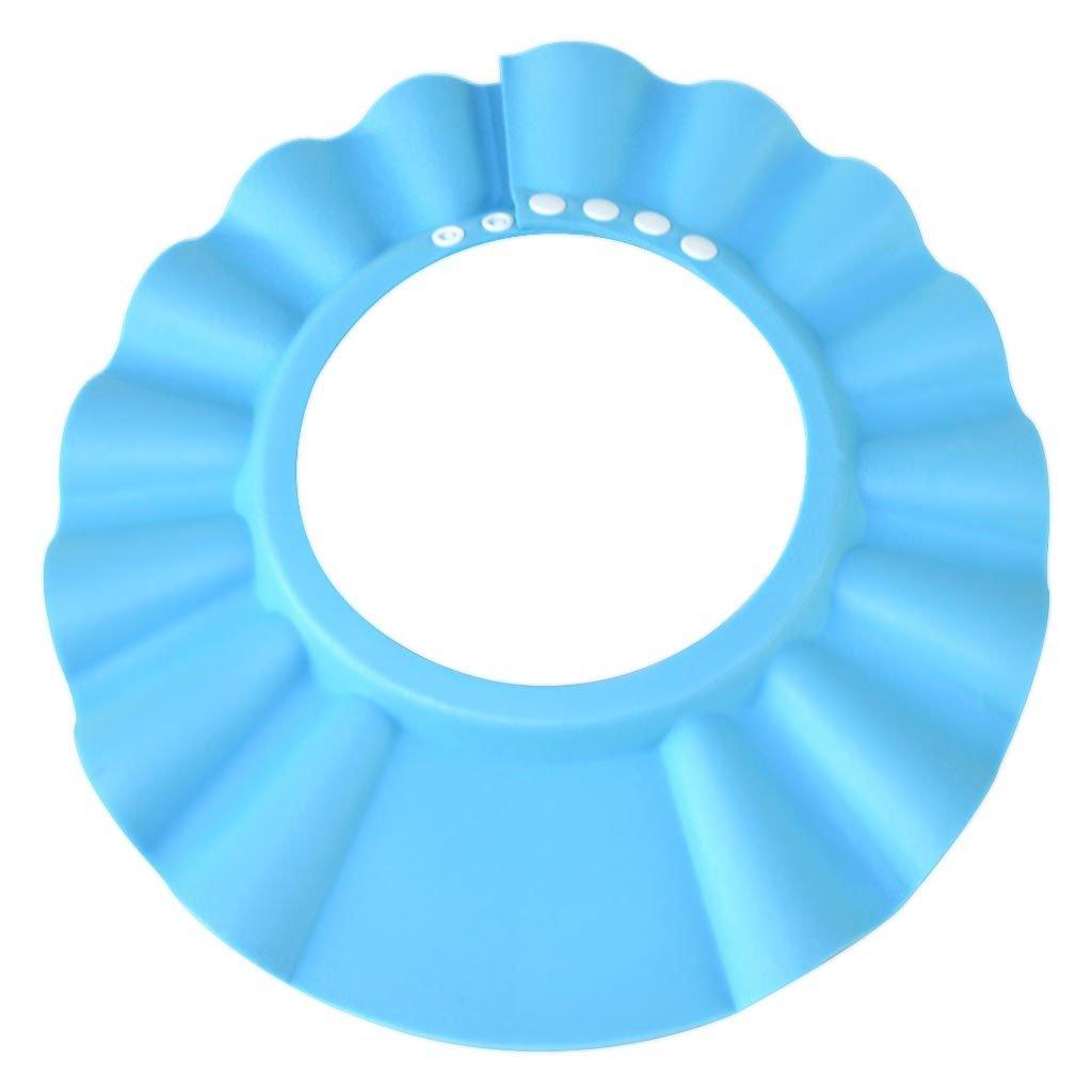 Safe Shampoo Shower Bathing Protection Bath Cap Soft Adjustable Visor Hat for Toddler, Baby, Kids, Children (Blue)