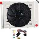 ALLOYWORKS 4 Row All Aluminum Radiator+Shroud Fan+Relay For 1967-1988 Chevy Nova Chevelle / 1965-1987 Buick Regal LeSabre